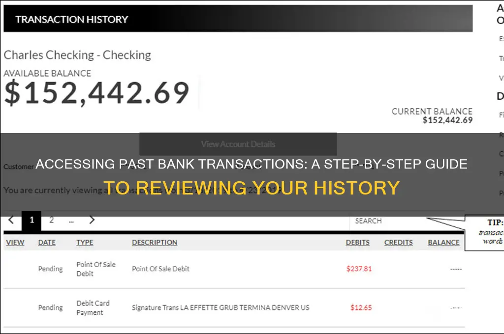 how to look at old bank transactions