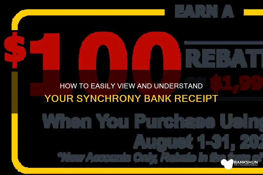 how to look at synchrony bank receipt