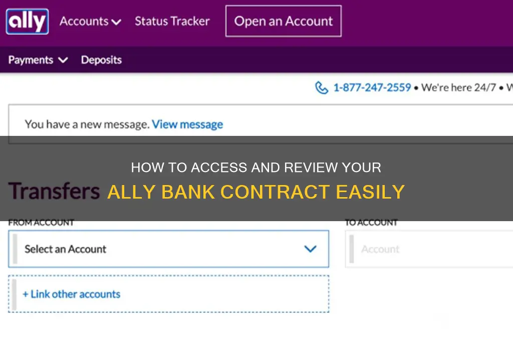 how to look up ally bank contract