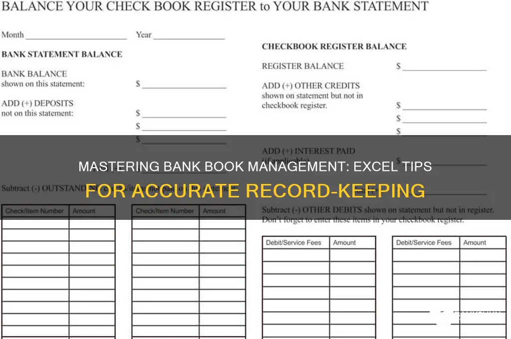 how to maintain bank book in excel