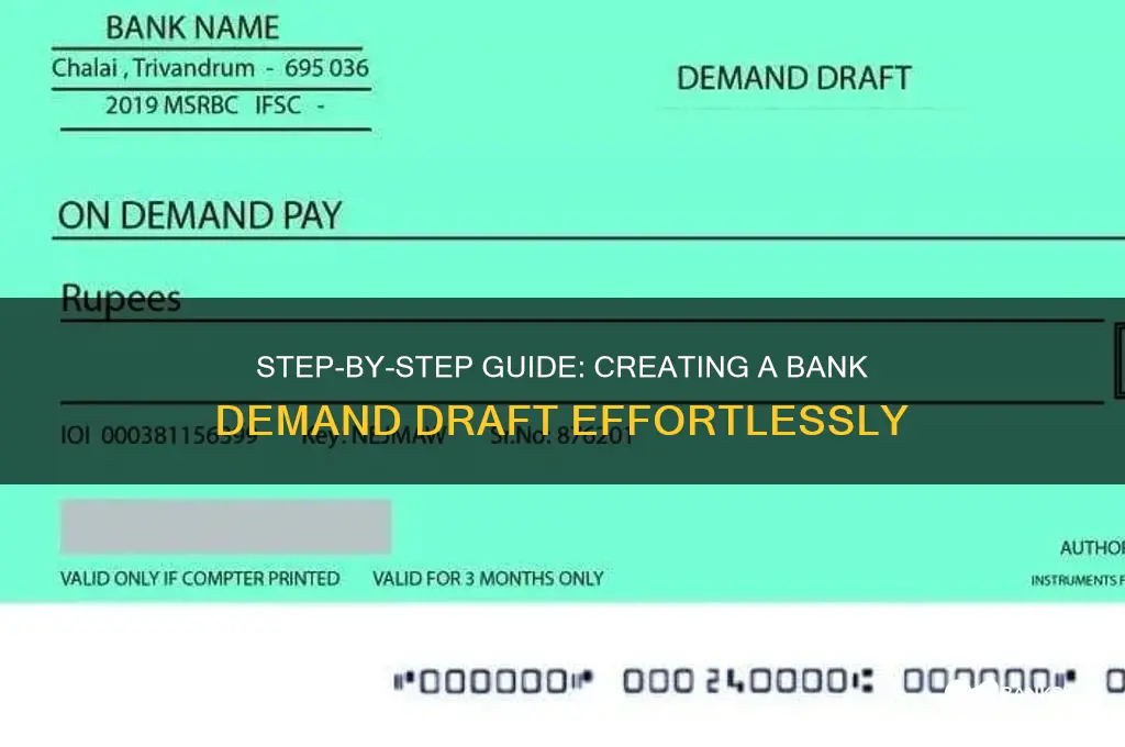 how to make a bank demand draft