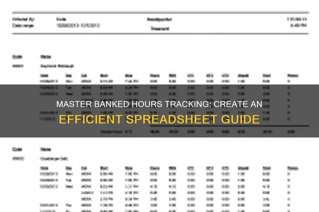how to make a banked hours spreadsheet