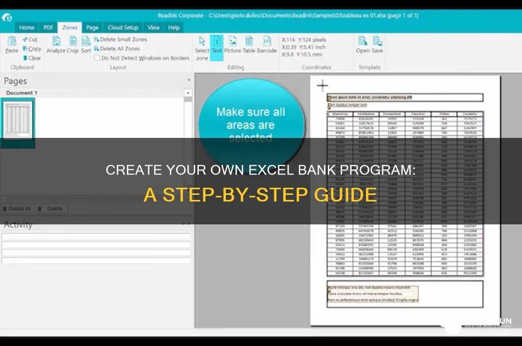 how to make a excel bank program