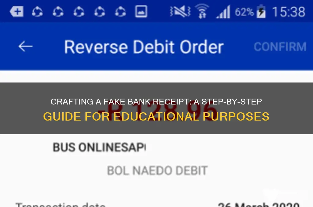 how to make a fake bank receipt