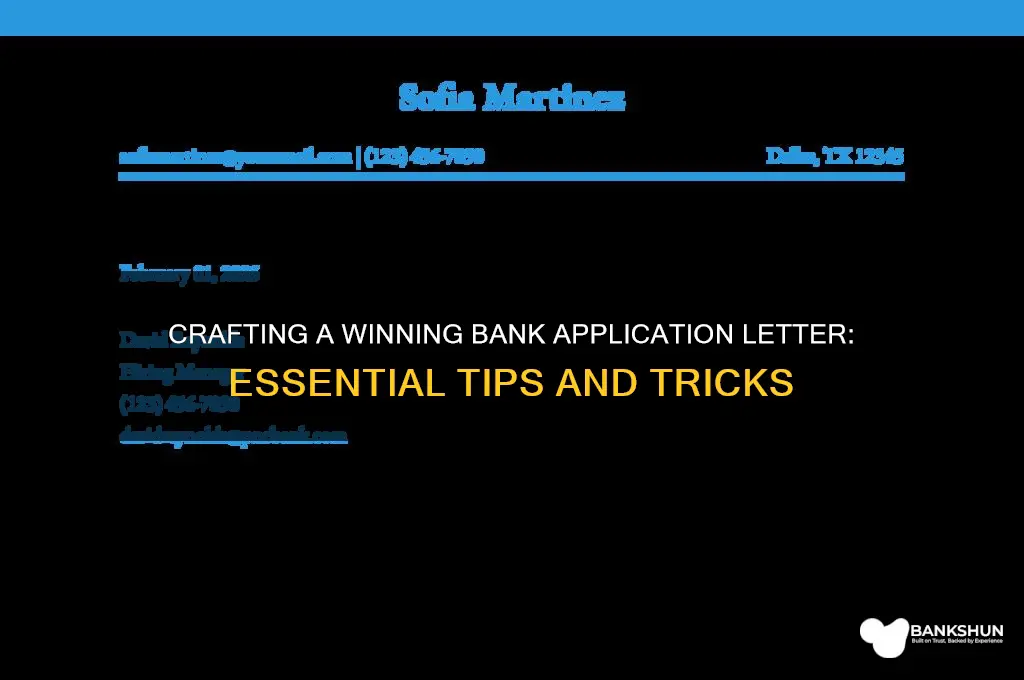 how to make application letter for bank