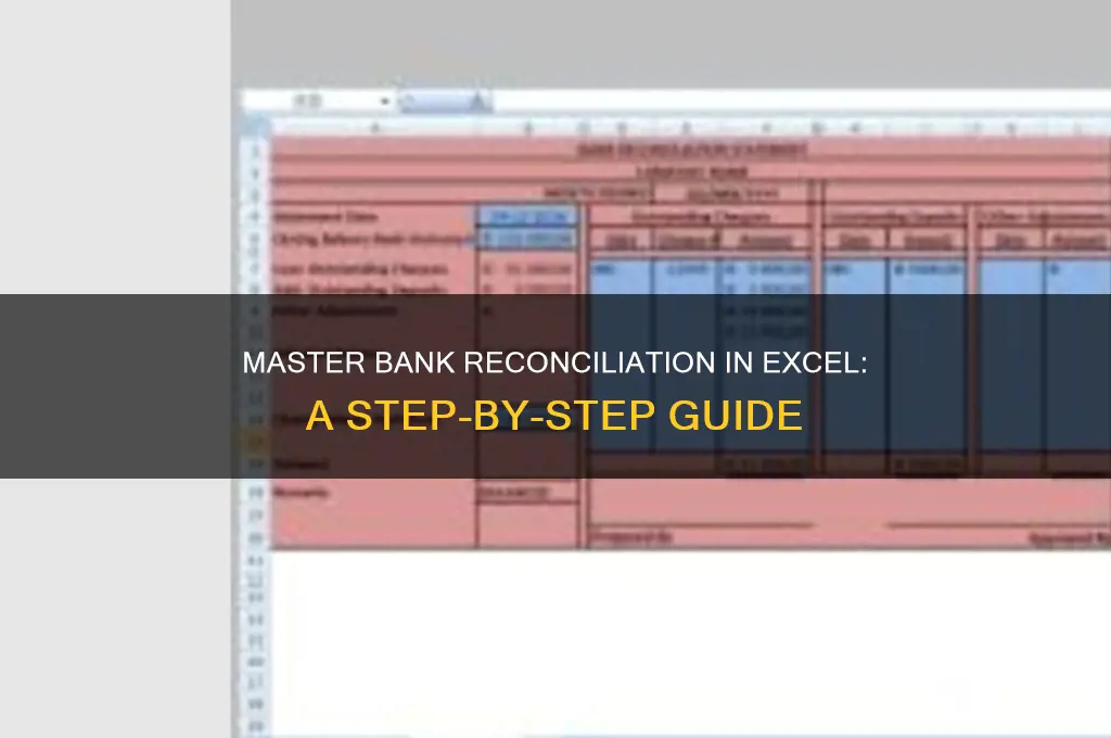 how to make bank reconciliation in excel