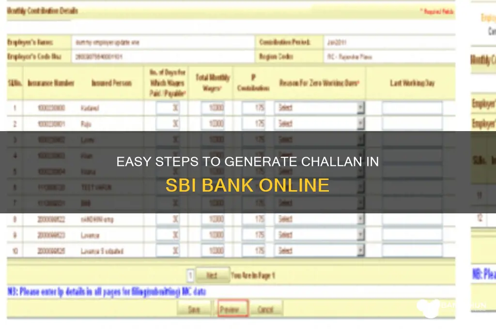 how to make challan in sbi bank