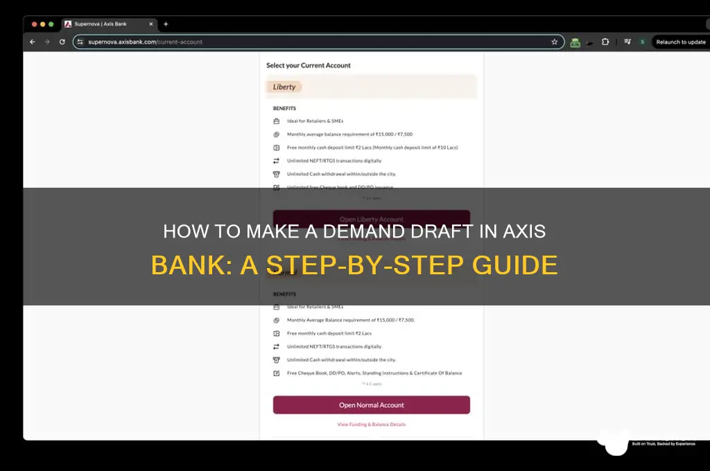 how to make dd in axis bank