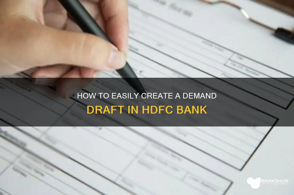 how to make dd in hdfc bank