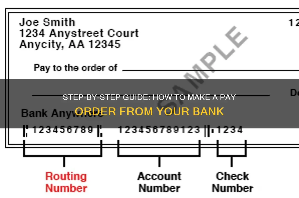 how to make pay order from bank