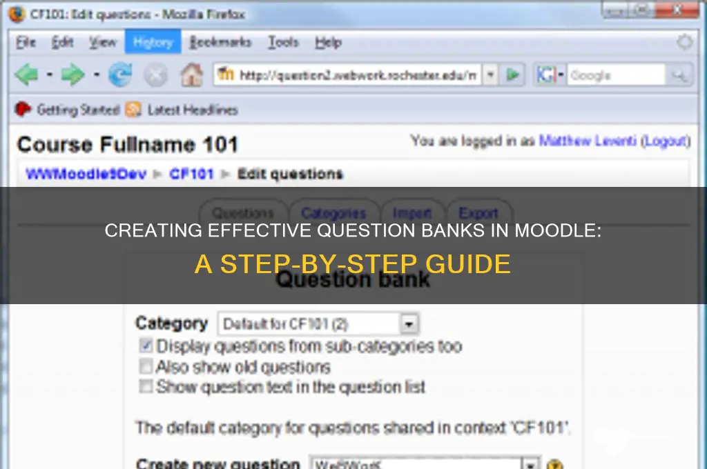 how to make question bank in moodle