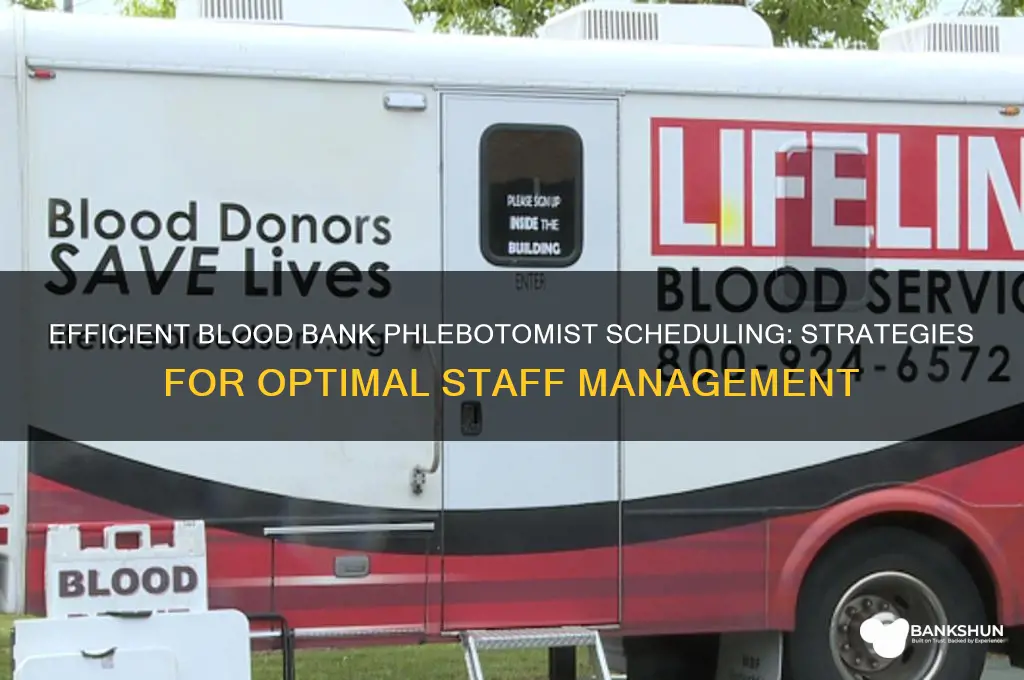 how to manage blood bank phlebotomist schedules