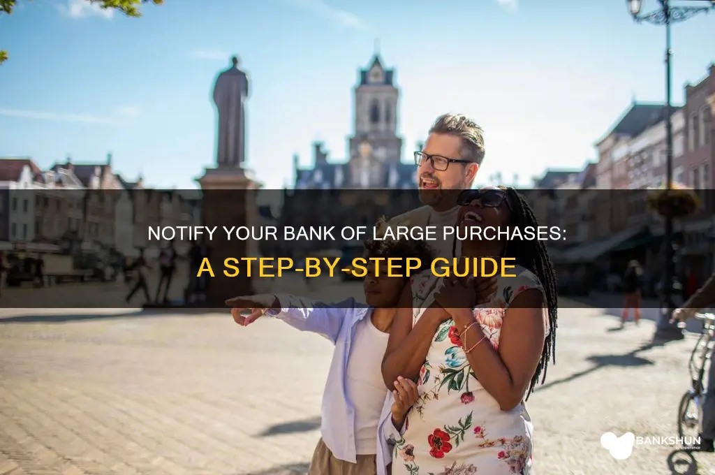 how to notify bank of large purchase