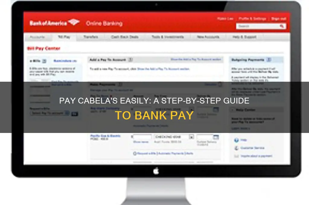 how to pay cabelas via bank pay