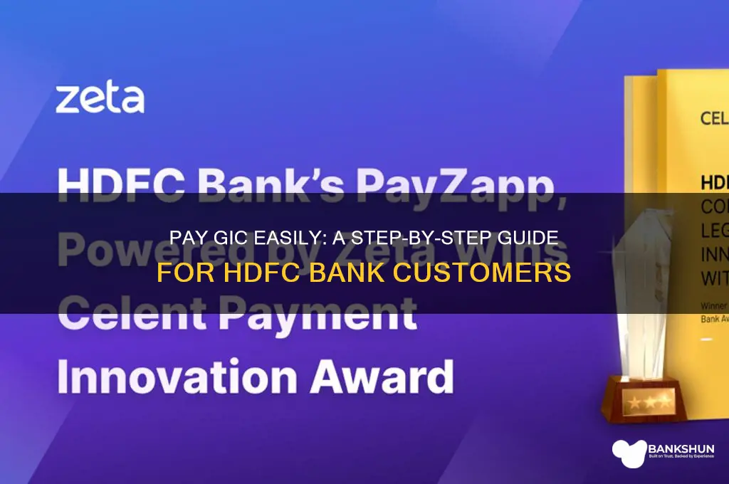 how to pay gic from hdfc bank