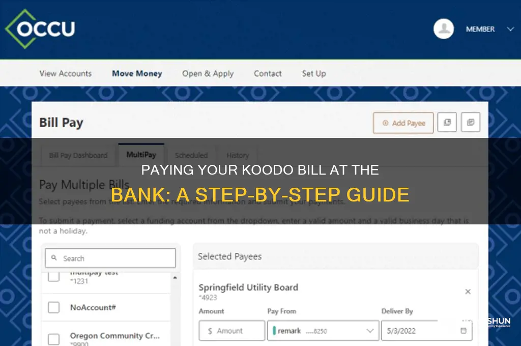 how to pay koodo bill at bank