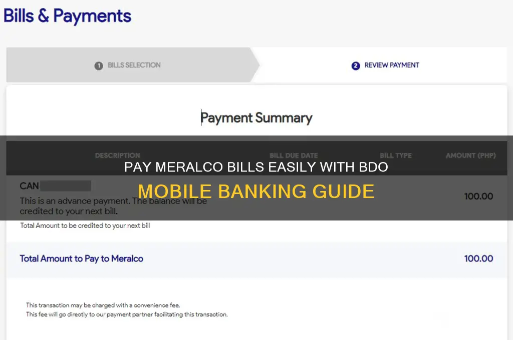 how to pay meralco bdo mobile banking