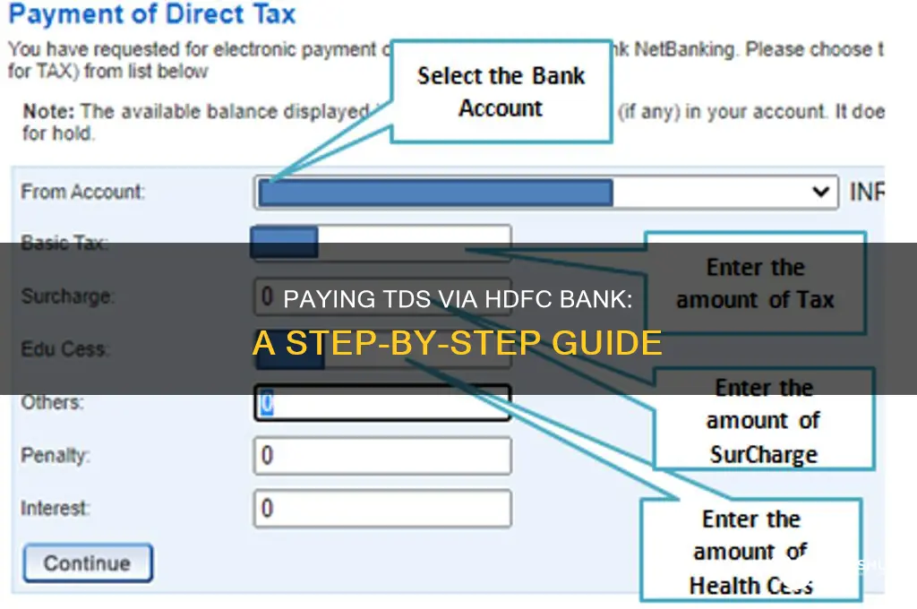 how to pay tds from hdfc bank