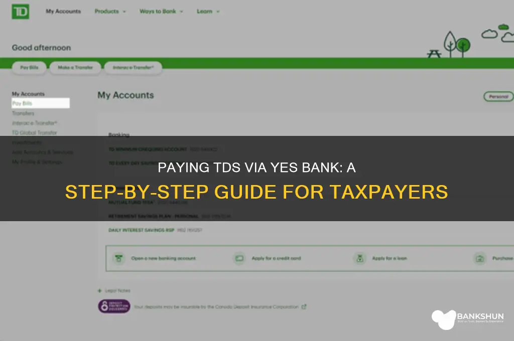 how to pay tds from yes bank