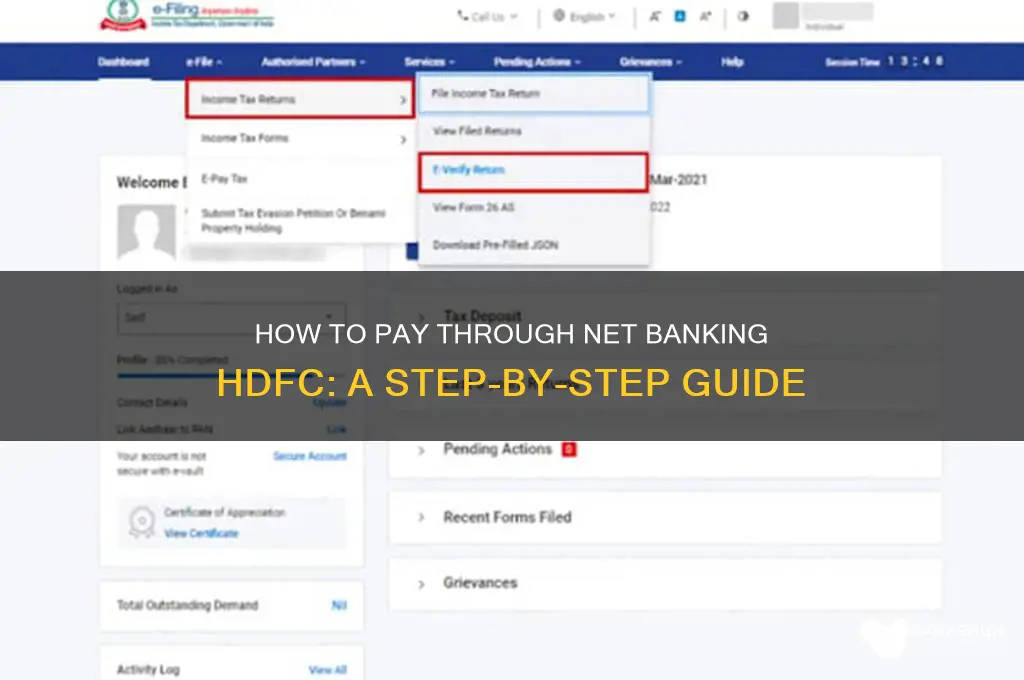 how to pay through net banking hdfc