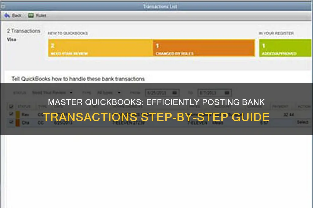 how to post bank transactions in quickbooks