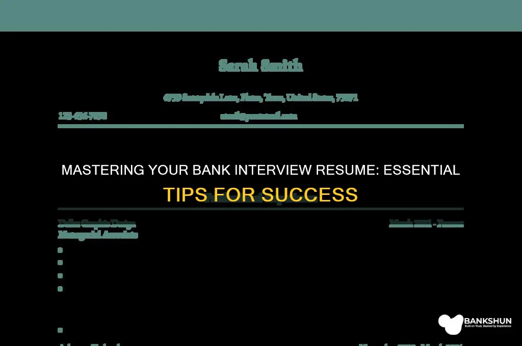 how to prepare resume for bank interview