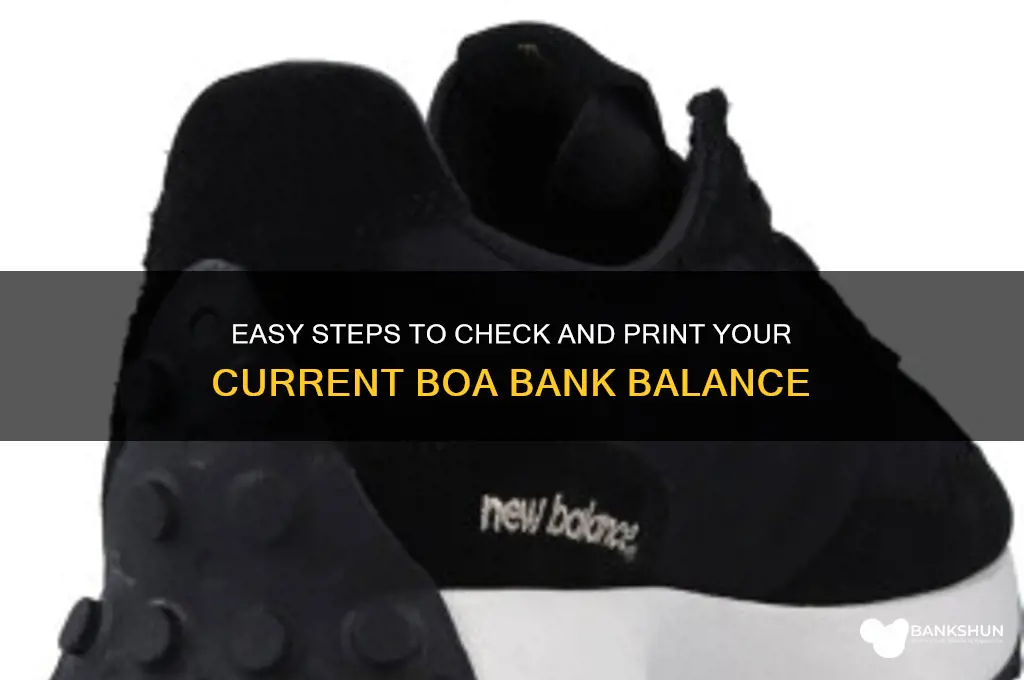 how to print current bank balance boa