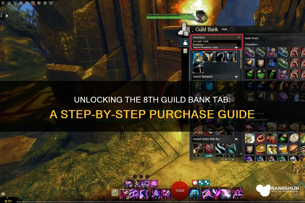 how to purchase 8th guild bank tab