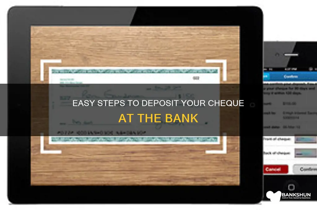 how to put the cheque in bank