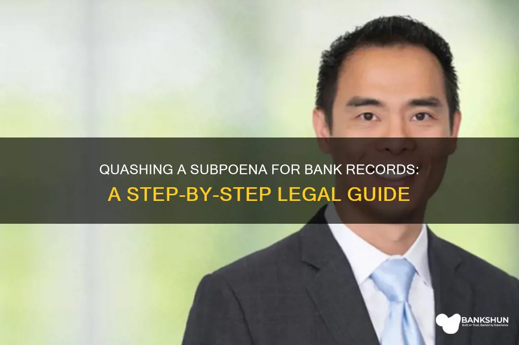 how to quasha subpoena for bank records