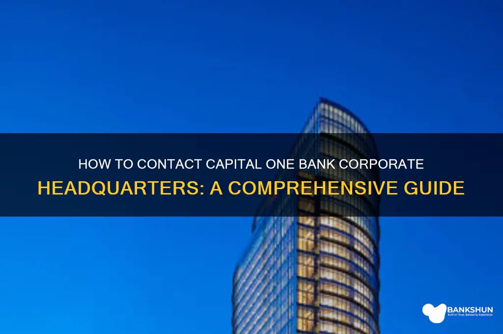 how to reach capital one bank corporate