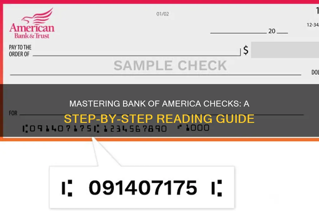 how to read a bank of americacheck
