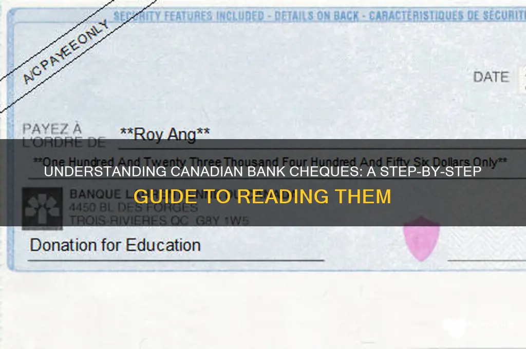 how to read a canadian bank cheque