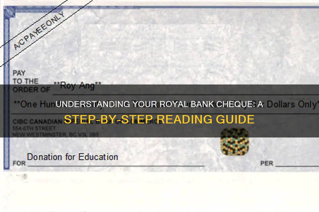 how to read a cheque royal bank