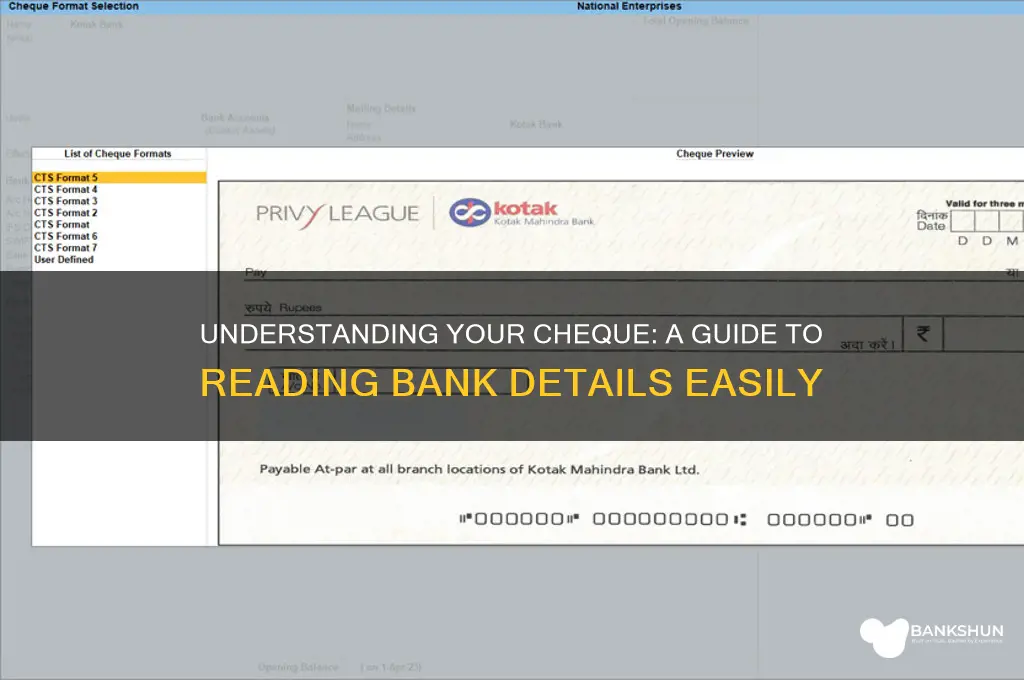how to read bank details on cheque