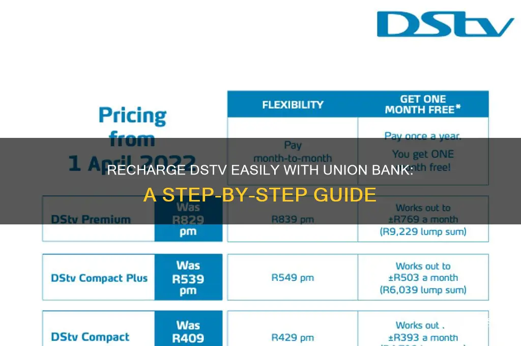 how to recharge dstv with union bank