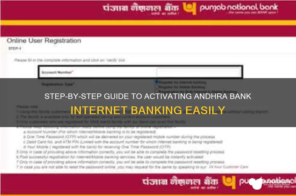 how to register andhra bank internet banking