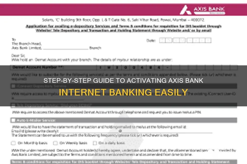 how to register axis bank internet banking