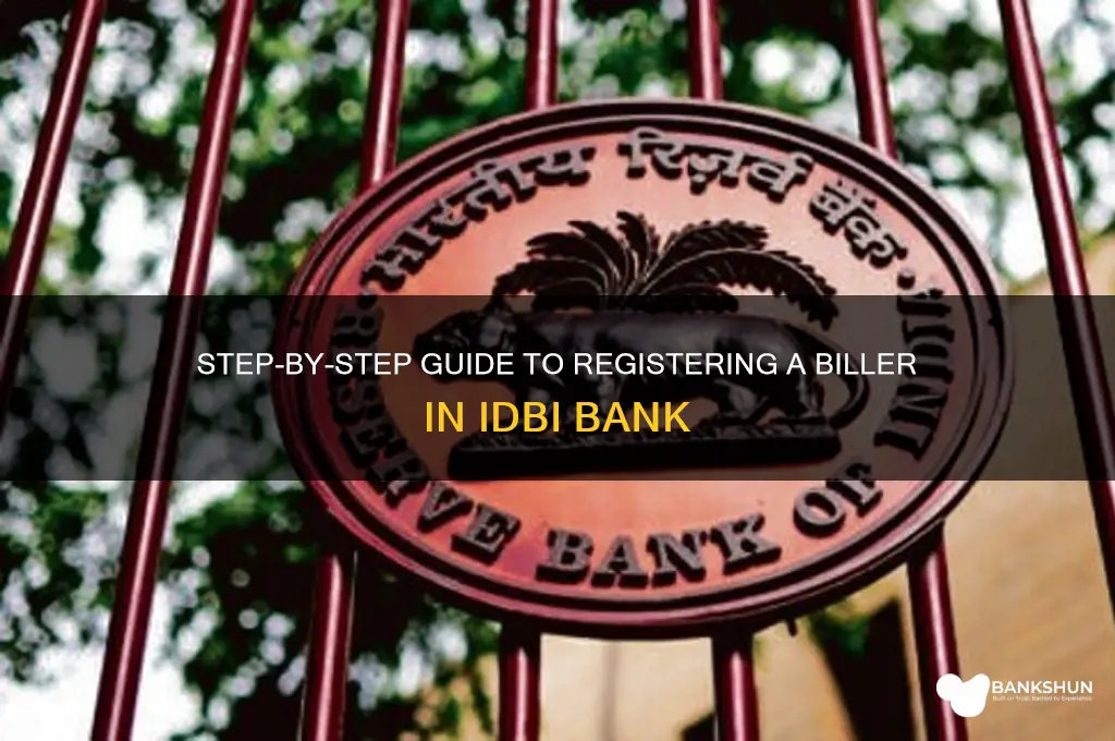 how to register biller in idbi bank