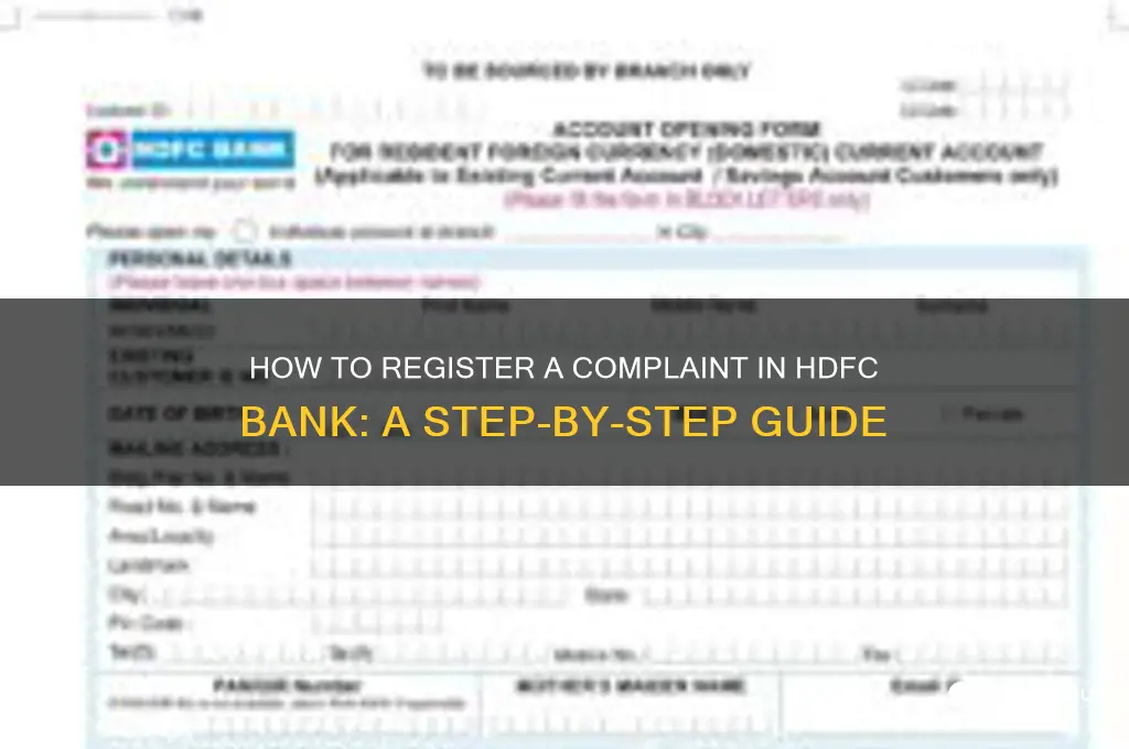 how to register complaint in hdfc bank
