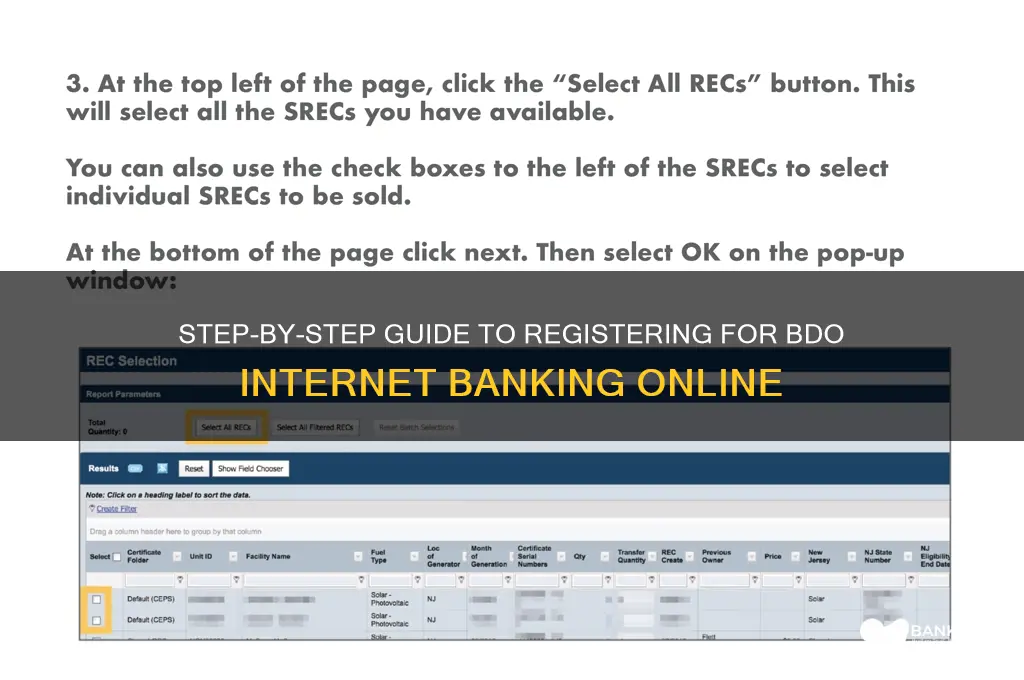 how to register in bdo internet banking