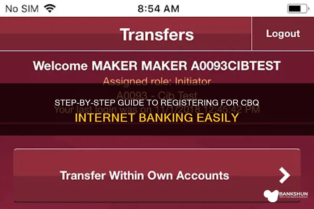 how to register in cbq internet banking