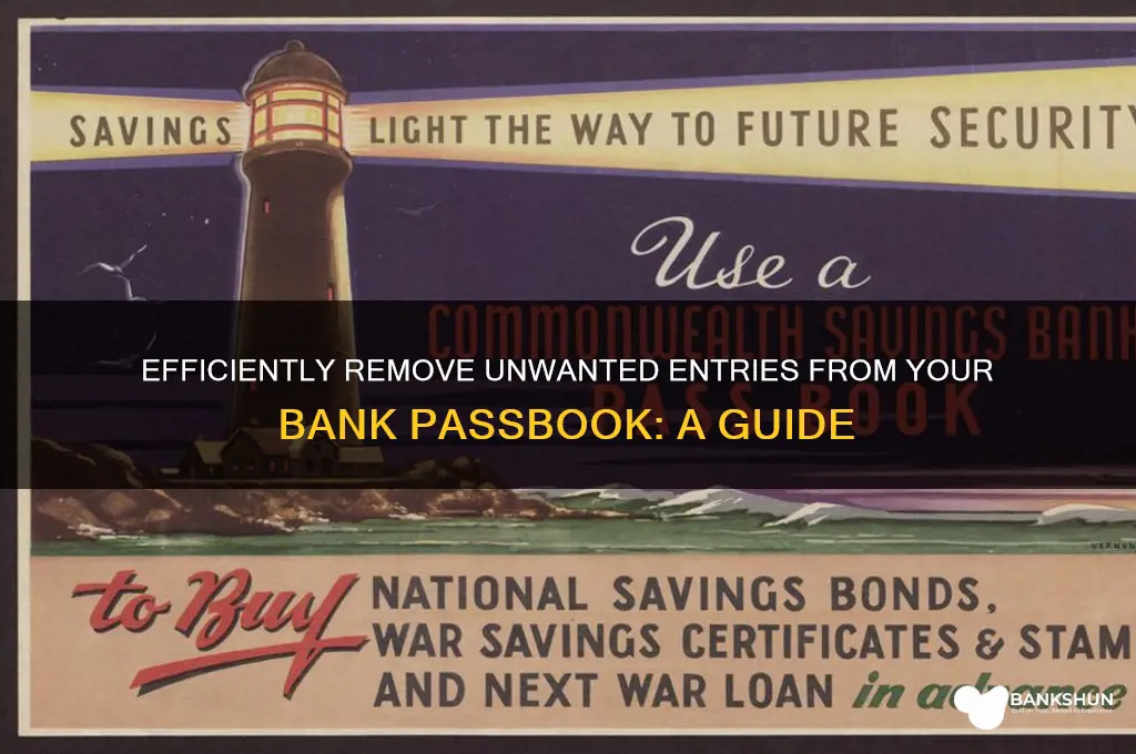 how to remove entries from bank passbook
