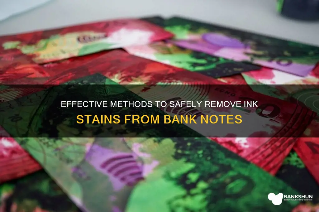 how to remove ink from bank note