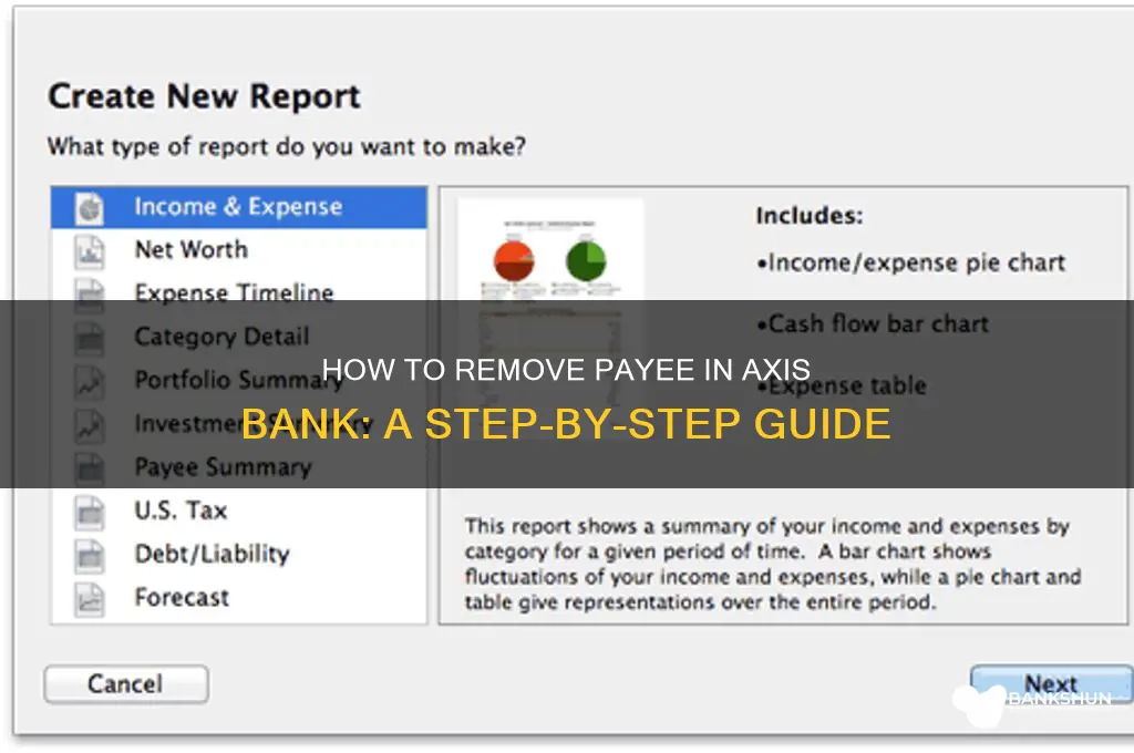 how to remove payee in axis bank