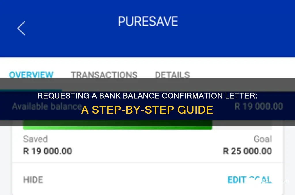 how to request bank balance confirmation letter