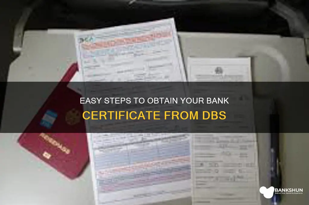 how to request bank certificate from dbs
