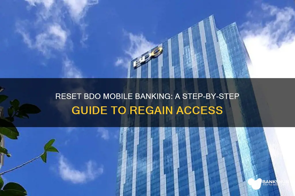 how to reset my bdo mobile banking