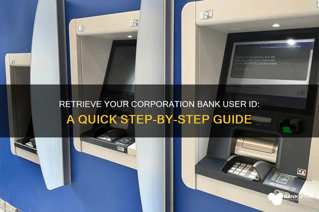 how to retrieve corporation bank user id