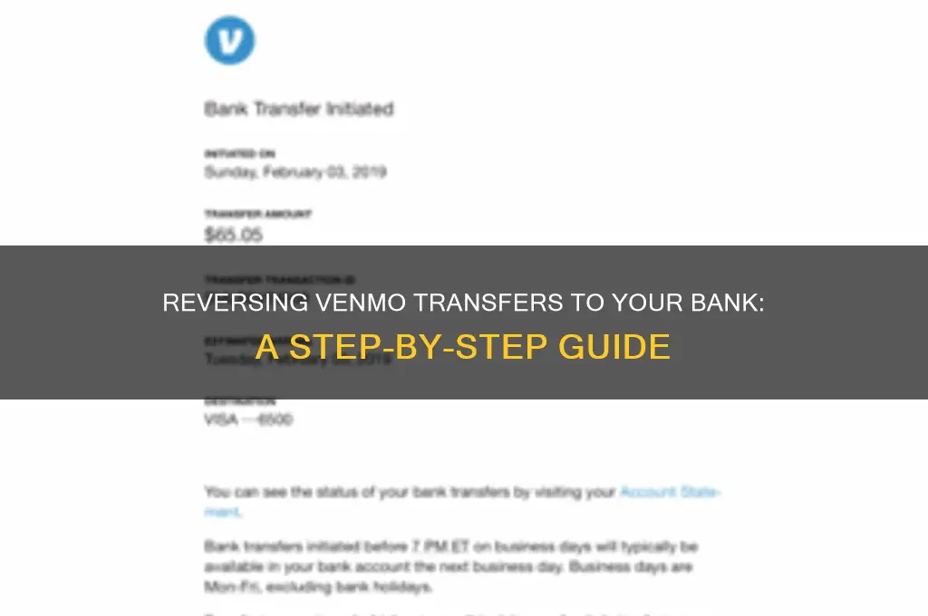 how to reverse venmo trasnfer to bank